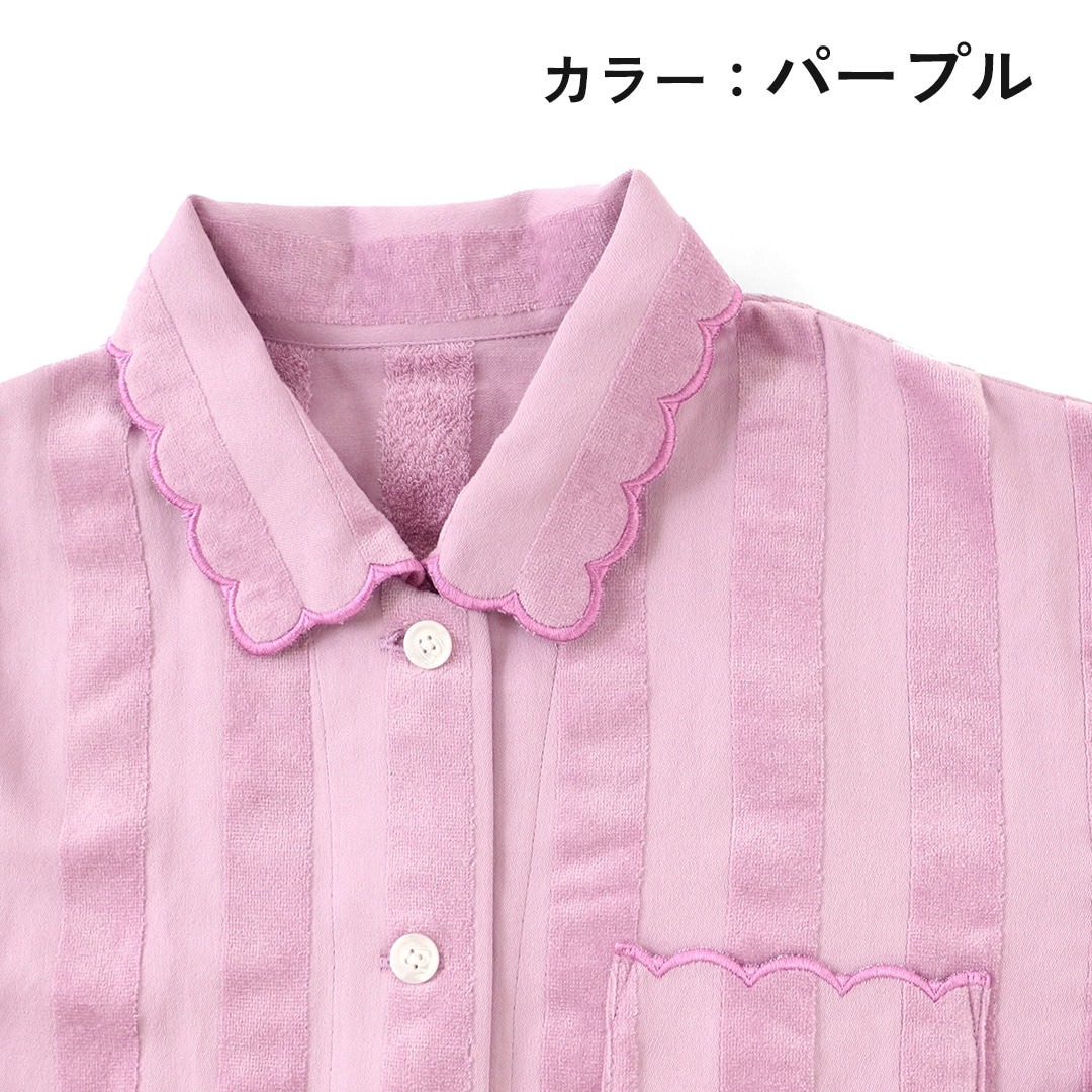 5688サテンストライプパジャマ 婦人L