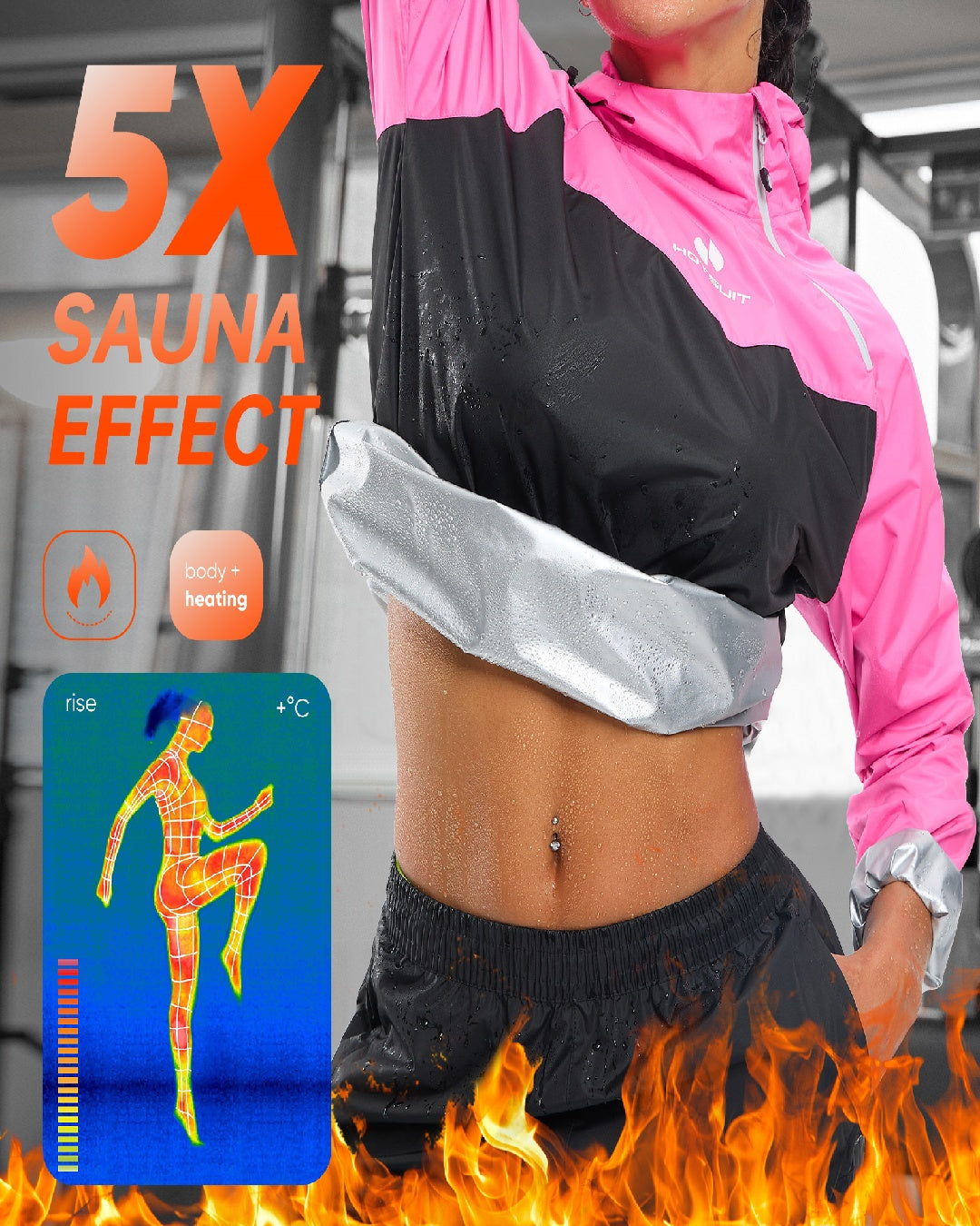 HOTSUIT Women Weight Loss Odorless Sauna Jacket Pant