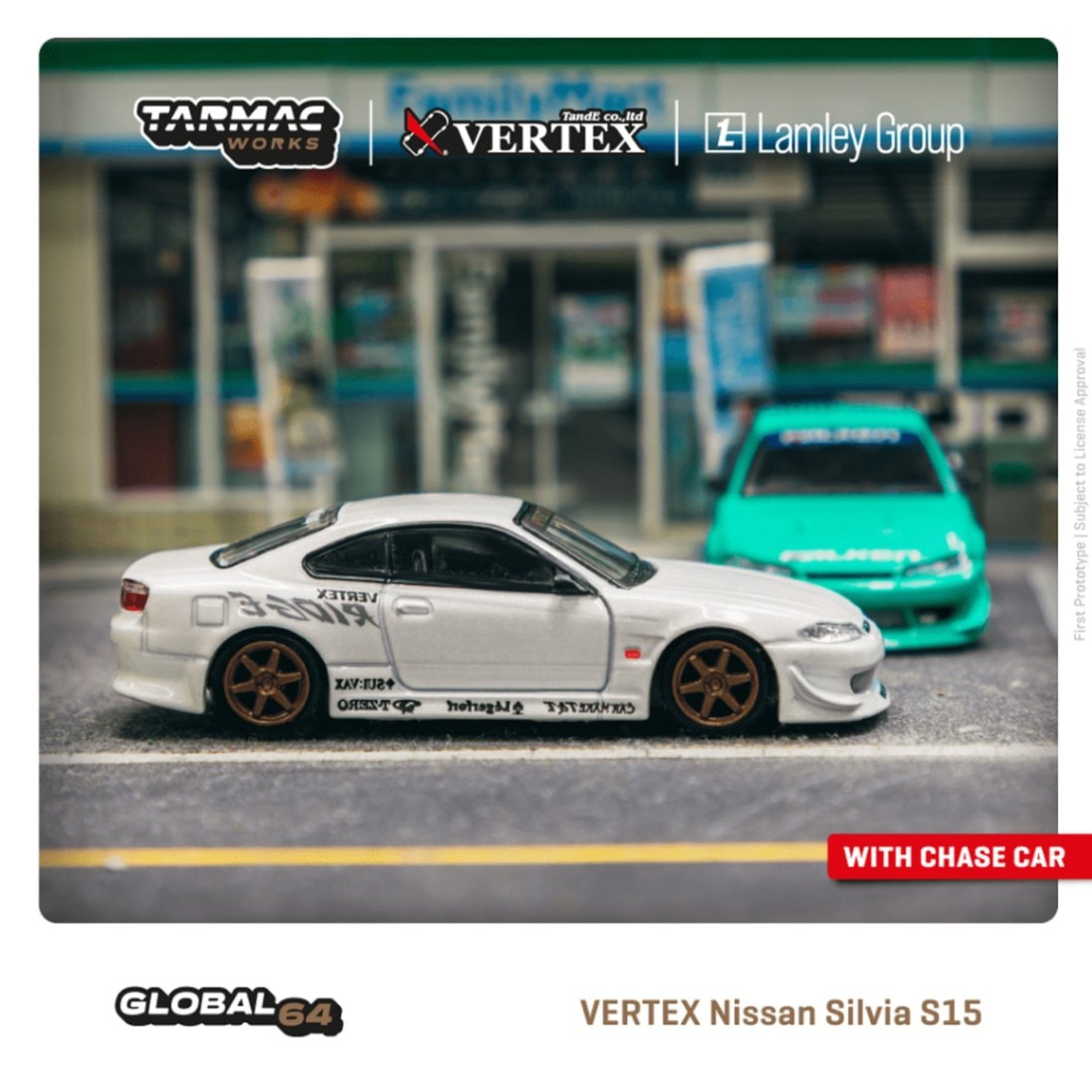 Tarmac Works 1/64 VERTEX Nissan Silvia S15 White Metallic