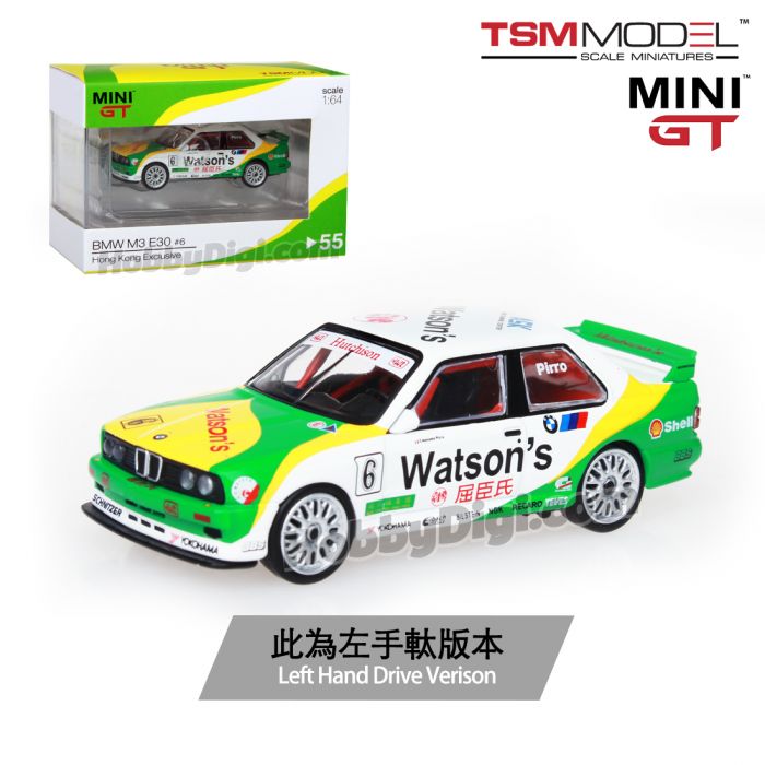 TSM 1:64 Mini GT 香港限定版合金車- BMW M3 E30 #6 1991 Macau GP