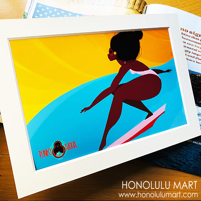 サーフクイーンの絵（ハワイのPunky Aloha） | ハワイアン雑貨通販