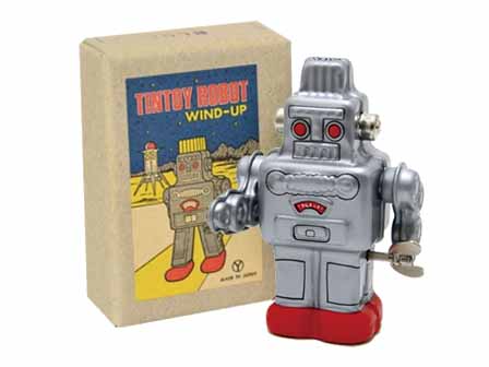 ブリキ ゼンマイロボット銀|【堀商店】景品・販促品・お祭り用品の激安販売