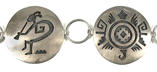 Manuel Hoyungwa Hopi Vintage Sterling Silver Link Concho Belt