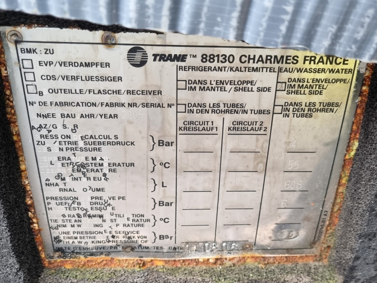 Used Trane CGAN 214 air cooled chiller R407C | HOS BV