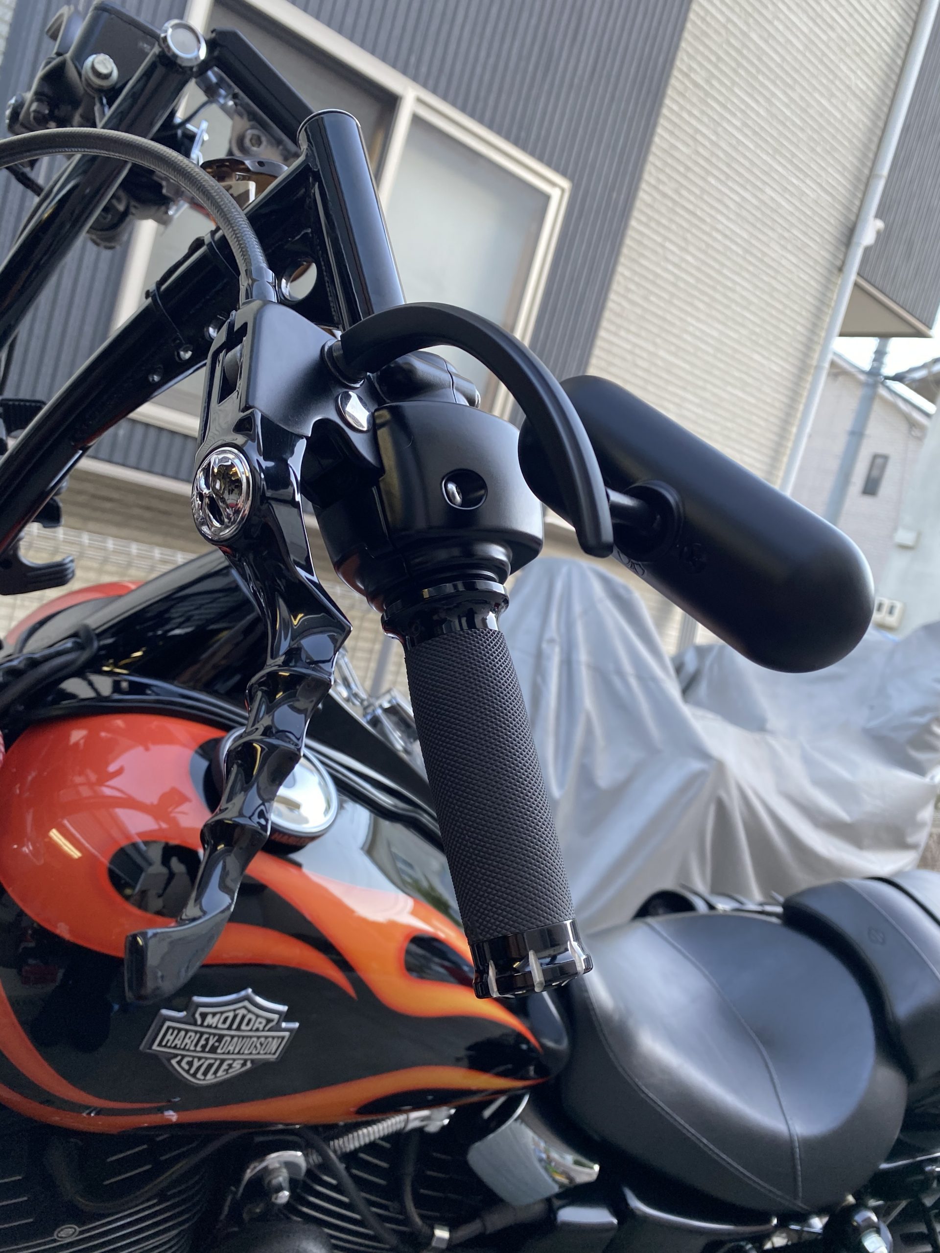 アレンネス ミニオーバル・ミラー ブラック - ハーレーカスタムガイド