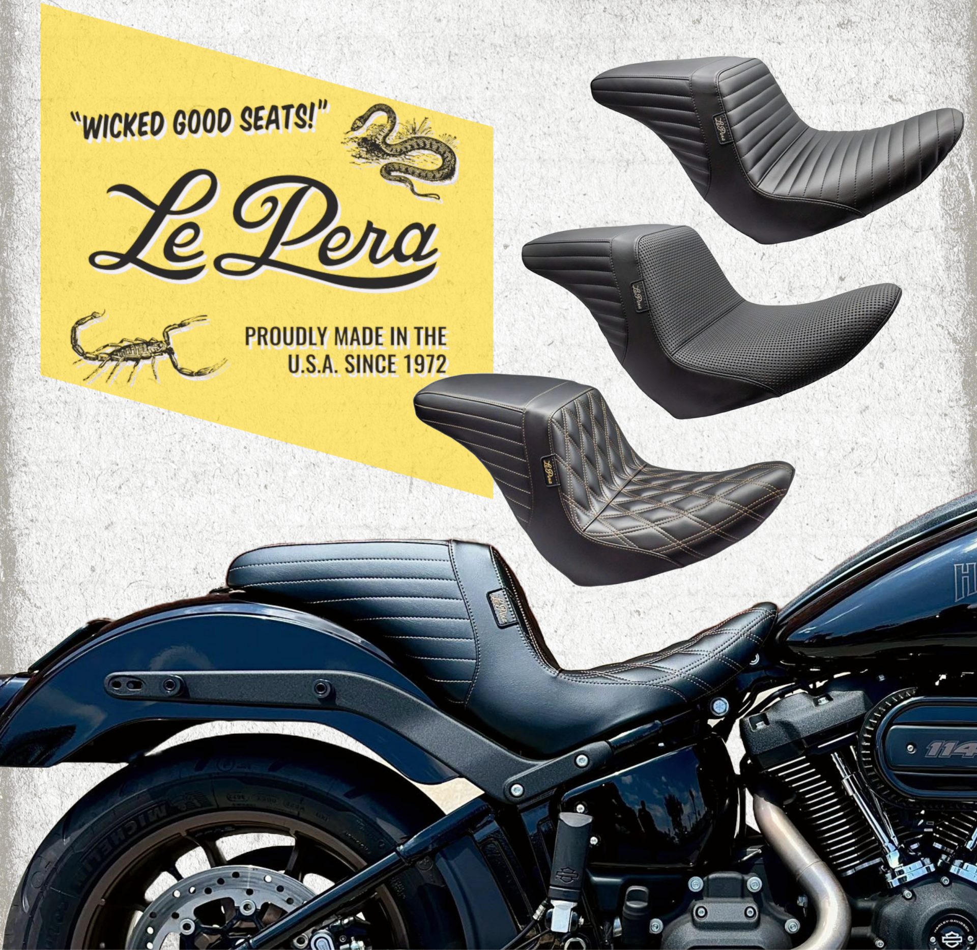 老舗のLE PERAから悩めるハーレー乗りに送る、 アップフロント