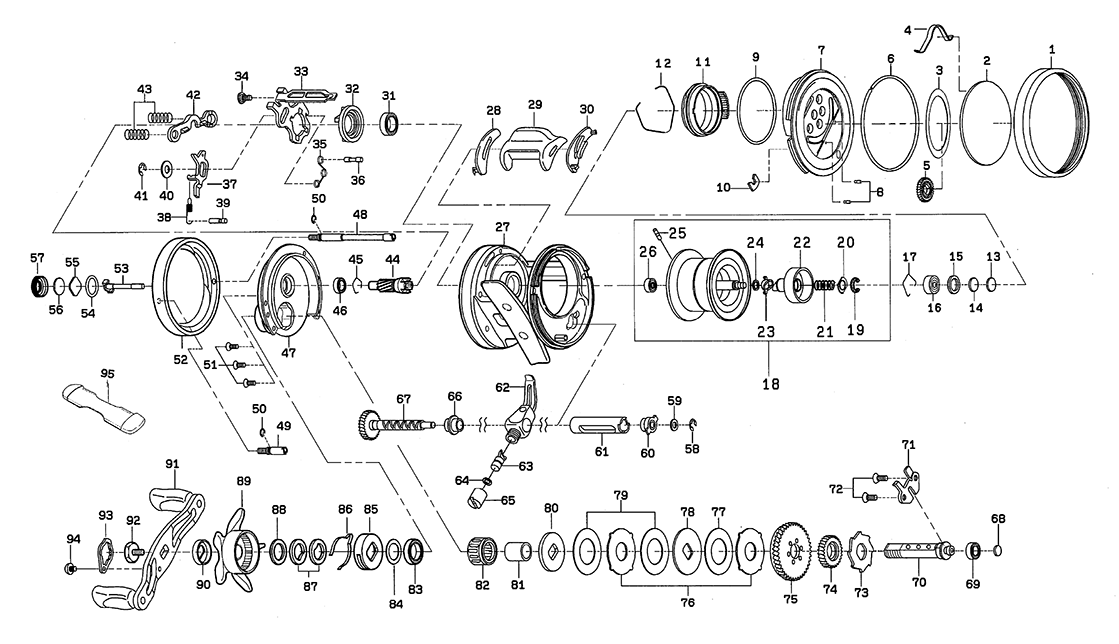 ダイワ純正お取り寄せパーツ：納期1ヶ月】19ミリオネア CT SV 70SHL