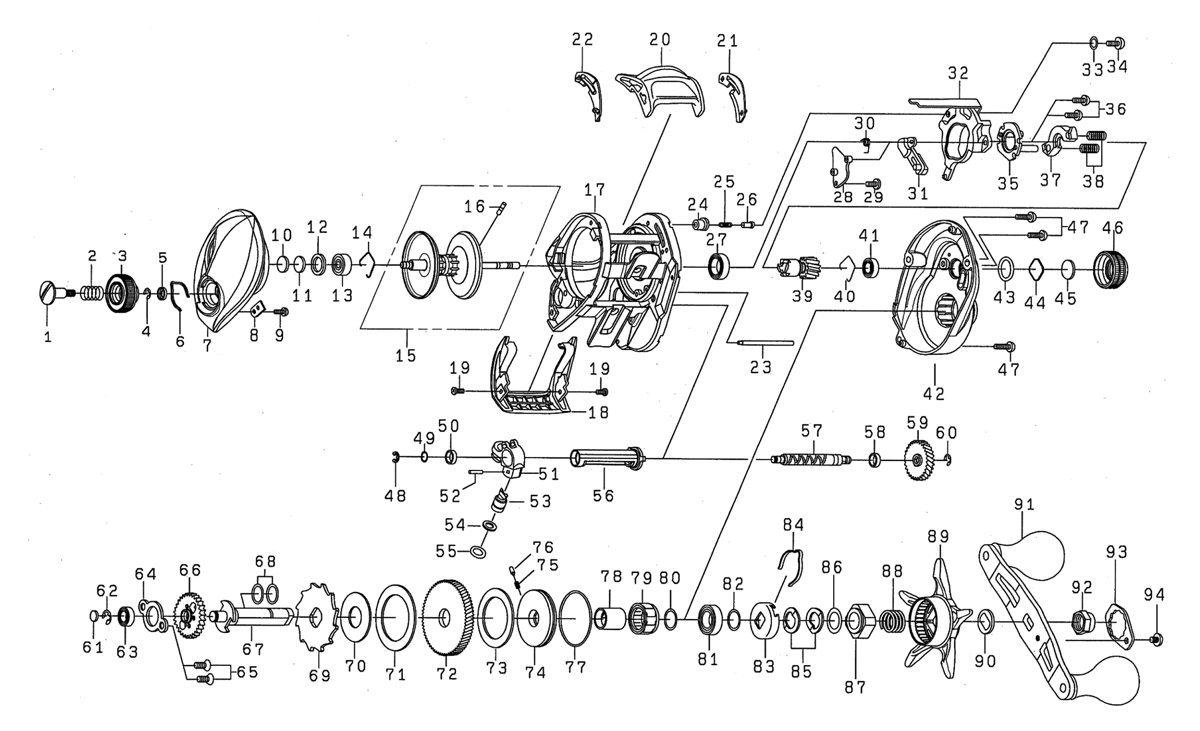 ダイワ純正お取り寄せパーツ：納期1ヶ月】23紅牙 100 製品コード