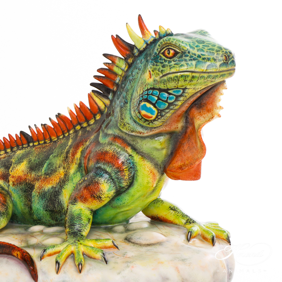 Iguana, Large - Limited - Naturalistic - Herend Animal Figurine