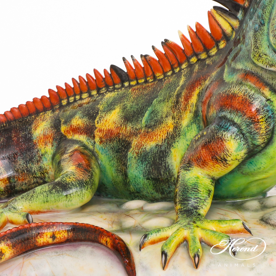 Iguana, Large - Limited - Naturalistic - Herend Animal Figurine