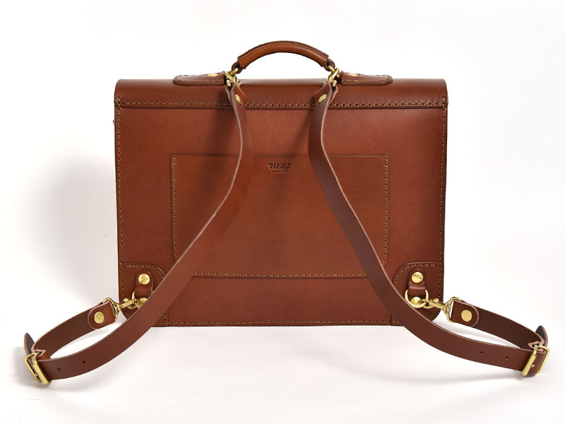 便利なダブルポケット付きのハードレザービジネス3wayバッグ / 革鞄の