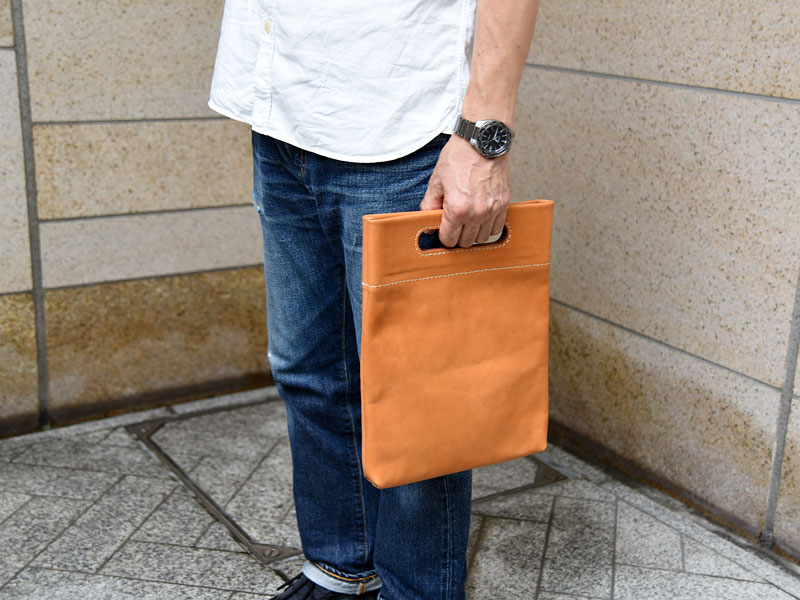 新作：手持ちもできるバッグインバッグ横型・縦型(S-3)｜革鞄・革小物