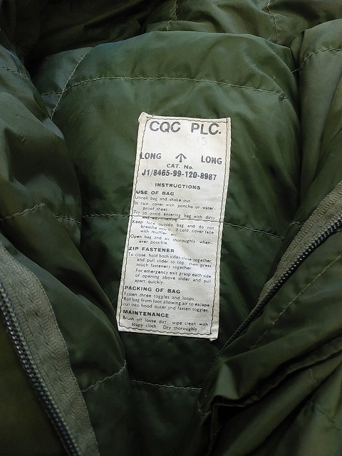イギリス軍 羽毛スリーピングバッグ FALL＆WINTER （ GOOD CONDITION