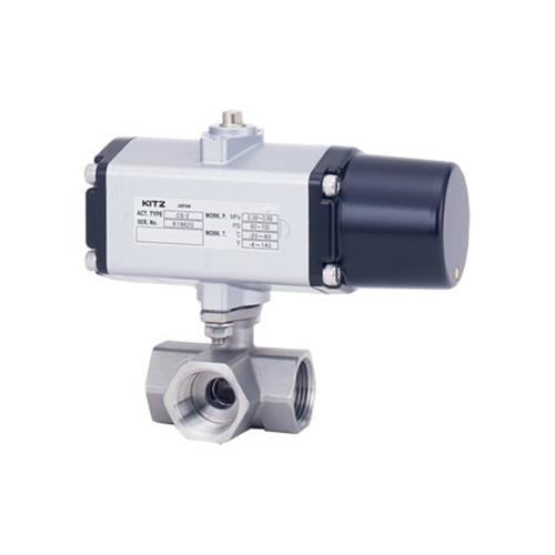 小型空圧式スプリングリターン型 ステンレス鋼製10K「三方」ねじ込み形