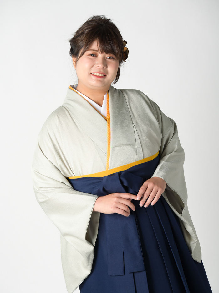 袴レンタル｜卒業式｜プラスサイズ 先生・教員用ハカマ｜色無地引き