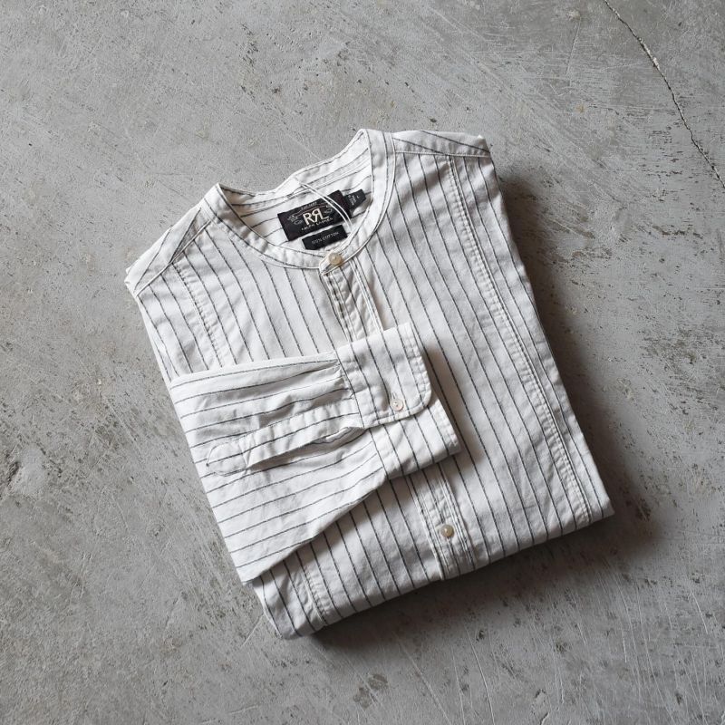 RRL RALPH LAUREN バンドカラーシャツ 表記L - 古着屋HamburgCafe