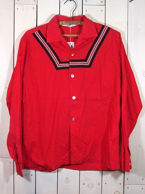 1960s【PILGRIM】チェーンステッチ刺繍ボックスシャツ - 古着屋HamburgCafe