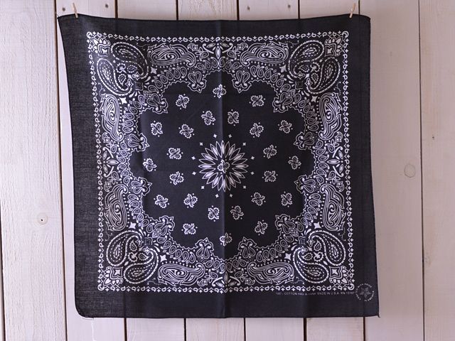 1980s バンダナ ブラック MADE IN USA - 古着屋HamburgCafe