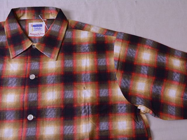 1960s GoldenKey オンブレプリントネルシャツ DEAD STOCK!! 表記L