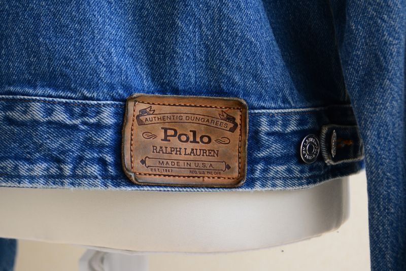 1980s POLO RALPH LAUREN デニムジャケット MADE IN USA 表記L - 古着