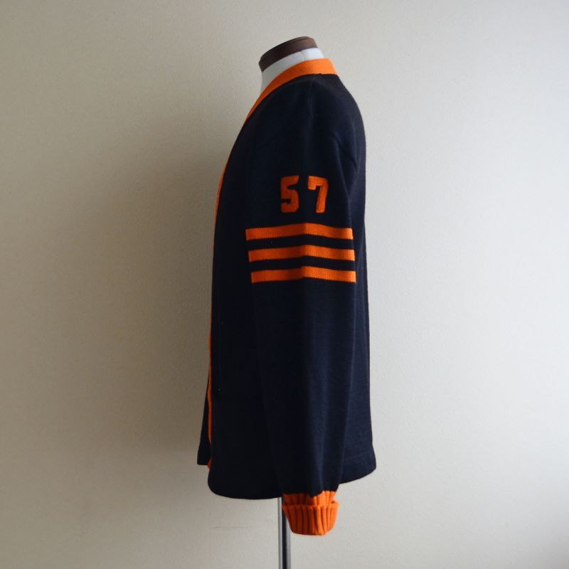 1950s IMPERIAL ツートンレタードカーディガン 表記42 - 古着屋HamburgCafe