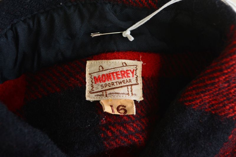 1950s〜 MONTEREY SPORTWEAR マチ付きウールシャツ 表記16 - 古着屋