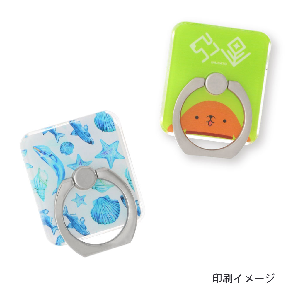 スマホ落下防止リング オリジナルグッズ制作素材 シルバー（艶あり