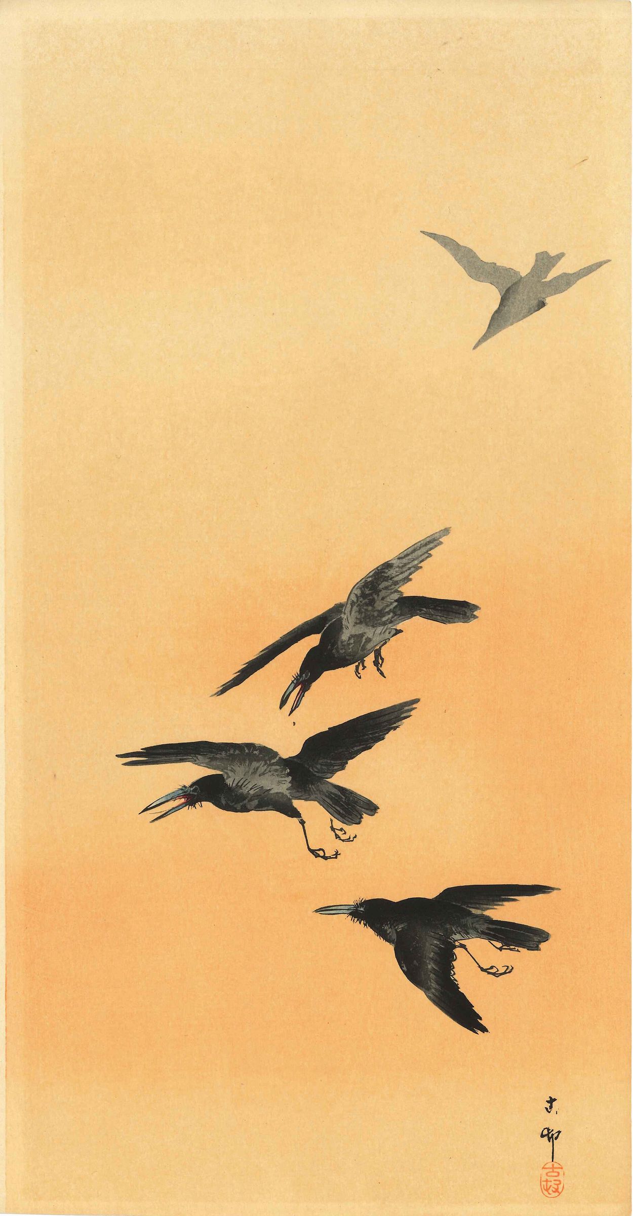 小原古邨 烏 | 浮世絵 | 原書房 神田神保町