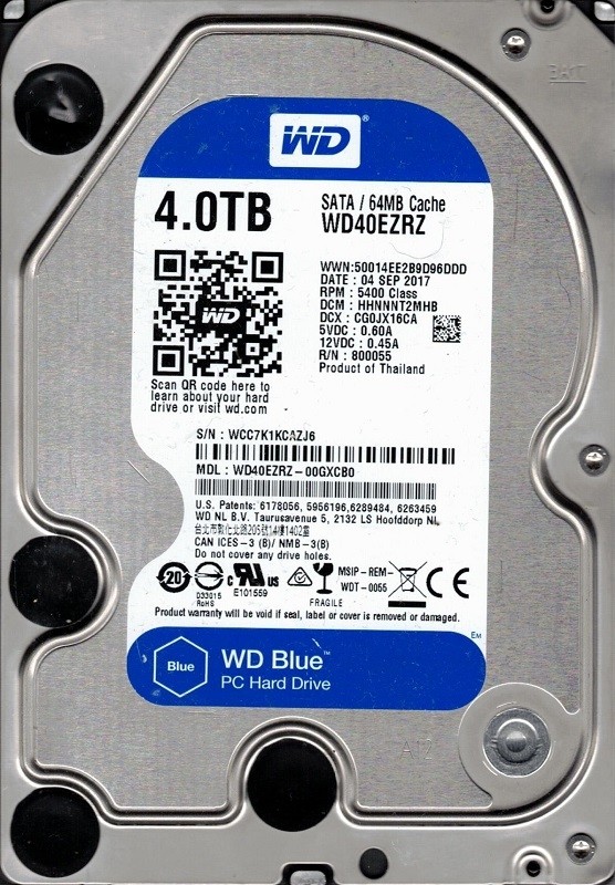 WD40EZRZ-00GXCB0 WCC7K Western Digital 4TB