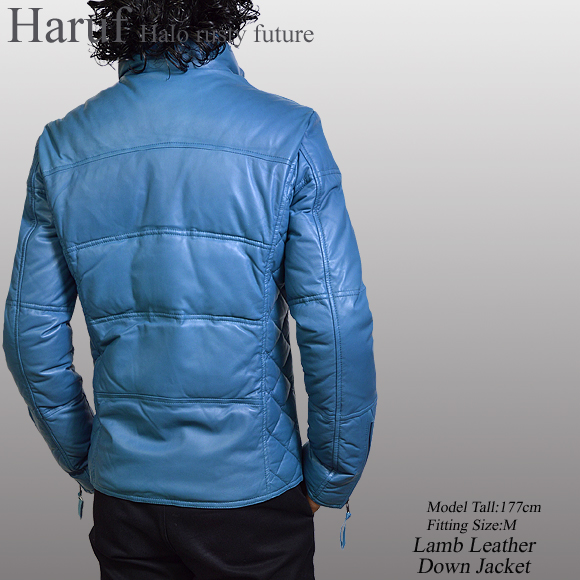 ダウンジャケット 本革 レザージャケット メンズ 革ジャン ライダース