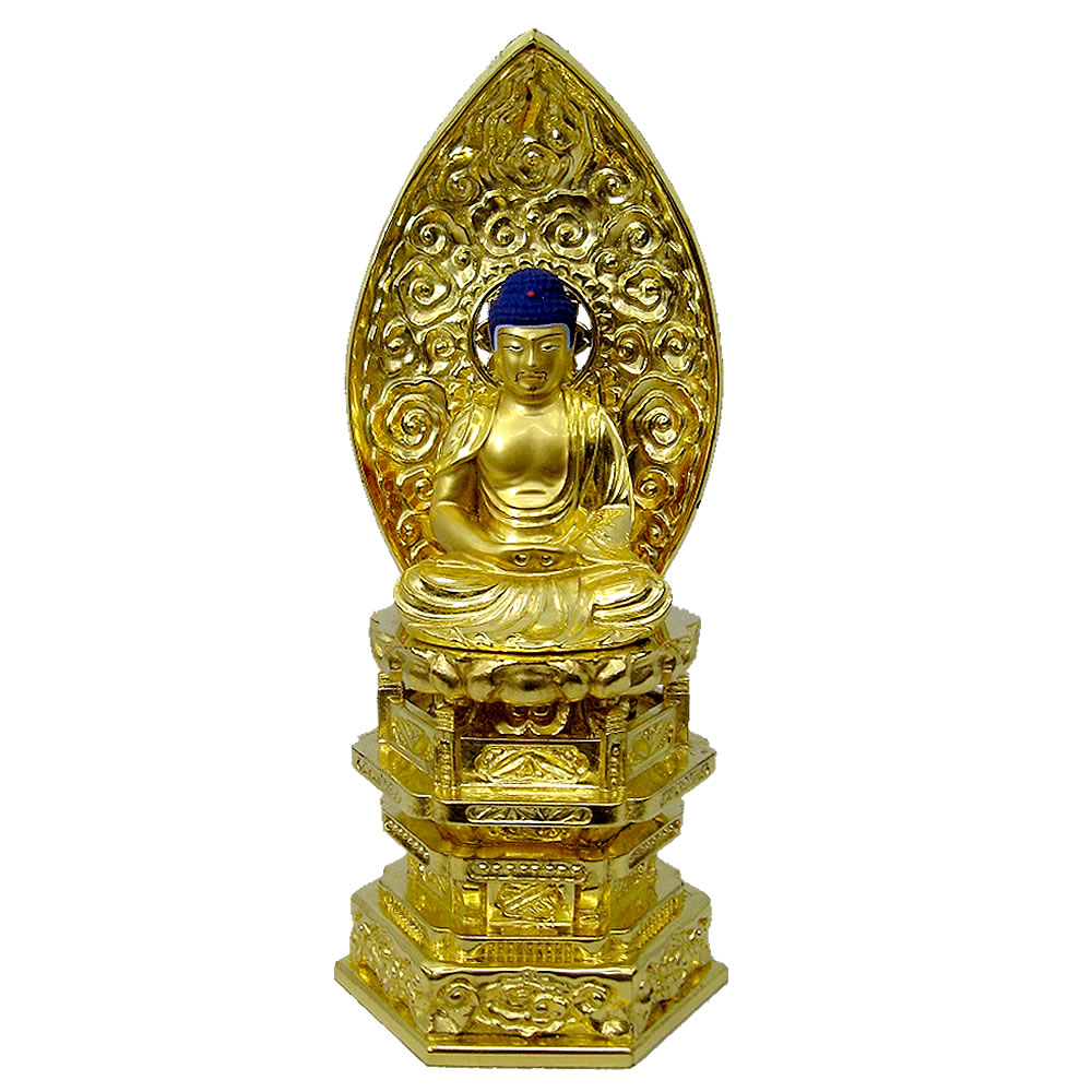 金の座釈迦仏像を本尊に最適な純金中七 肌粉仕上げ｜ひだまり仏壇