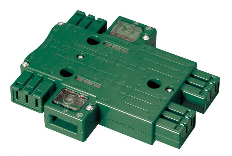 明工社ハーネス用ジョイントボックス4分岐緑[MJ2496M]｜いい電設資材