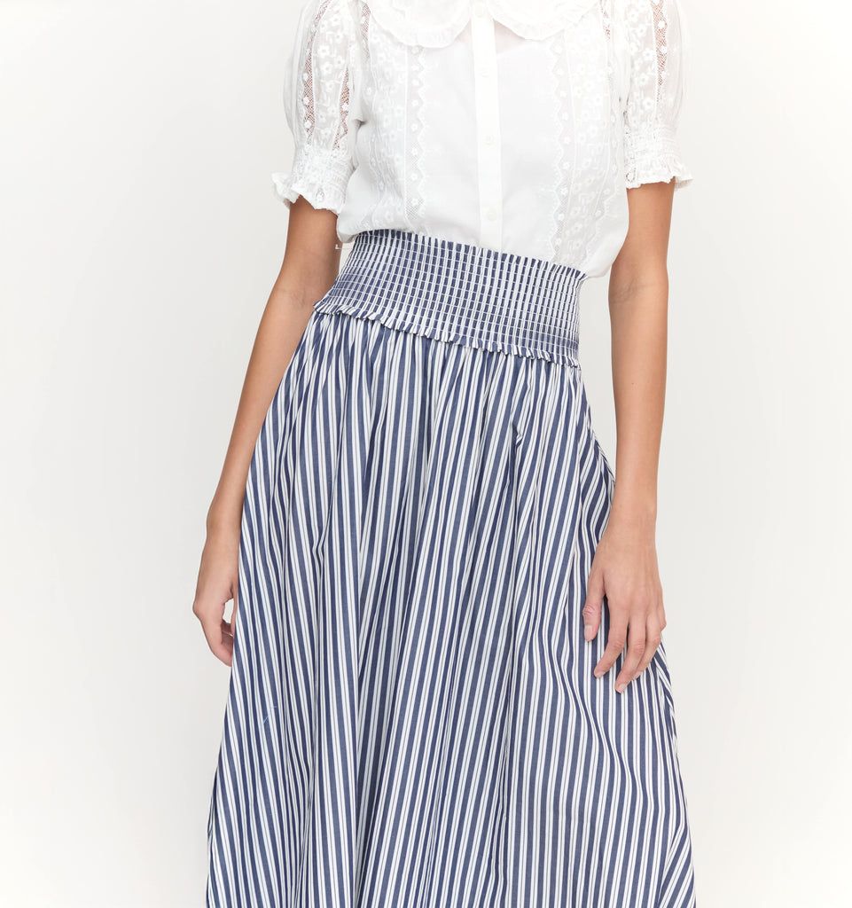 The Delphine Nap Skirt - Navy Stripe – Hill House Home