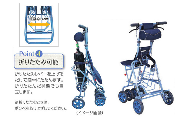 島製作所】シルバーカー サニー酸素ボンベカー| 手押し車 通販の