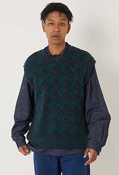 カゼナミニット Vネック ベスト | BLUE BLUE JAPAN | ハリウッド