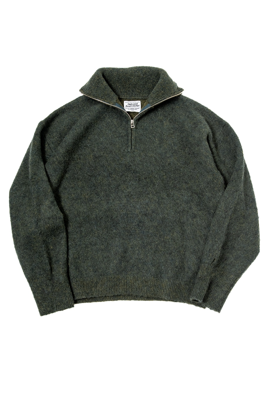Bicolor Mohair Half Zip Pullover | HOLLYWOOD RANCH MARKET