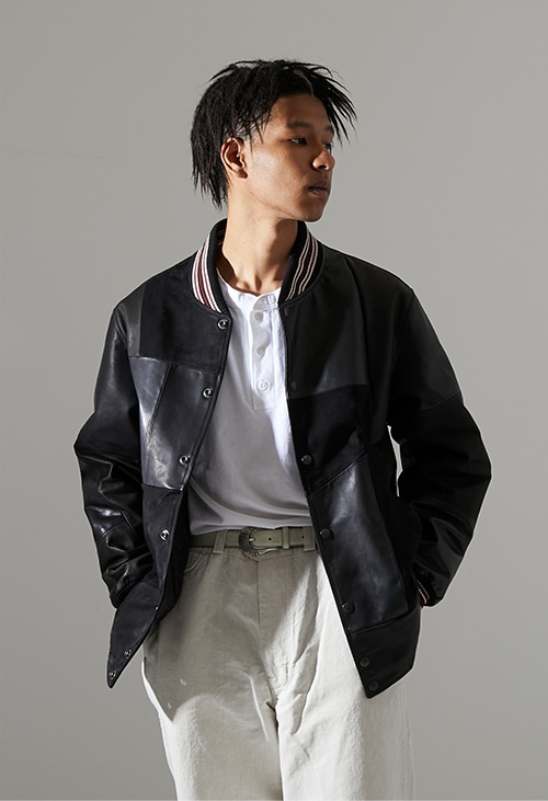 PATCHWORK LEATHER AWARD JACKET｜PRE ORDER | HOLLYWOOD RANCH MARKET