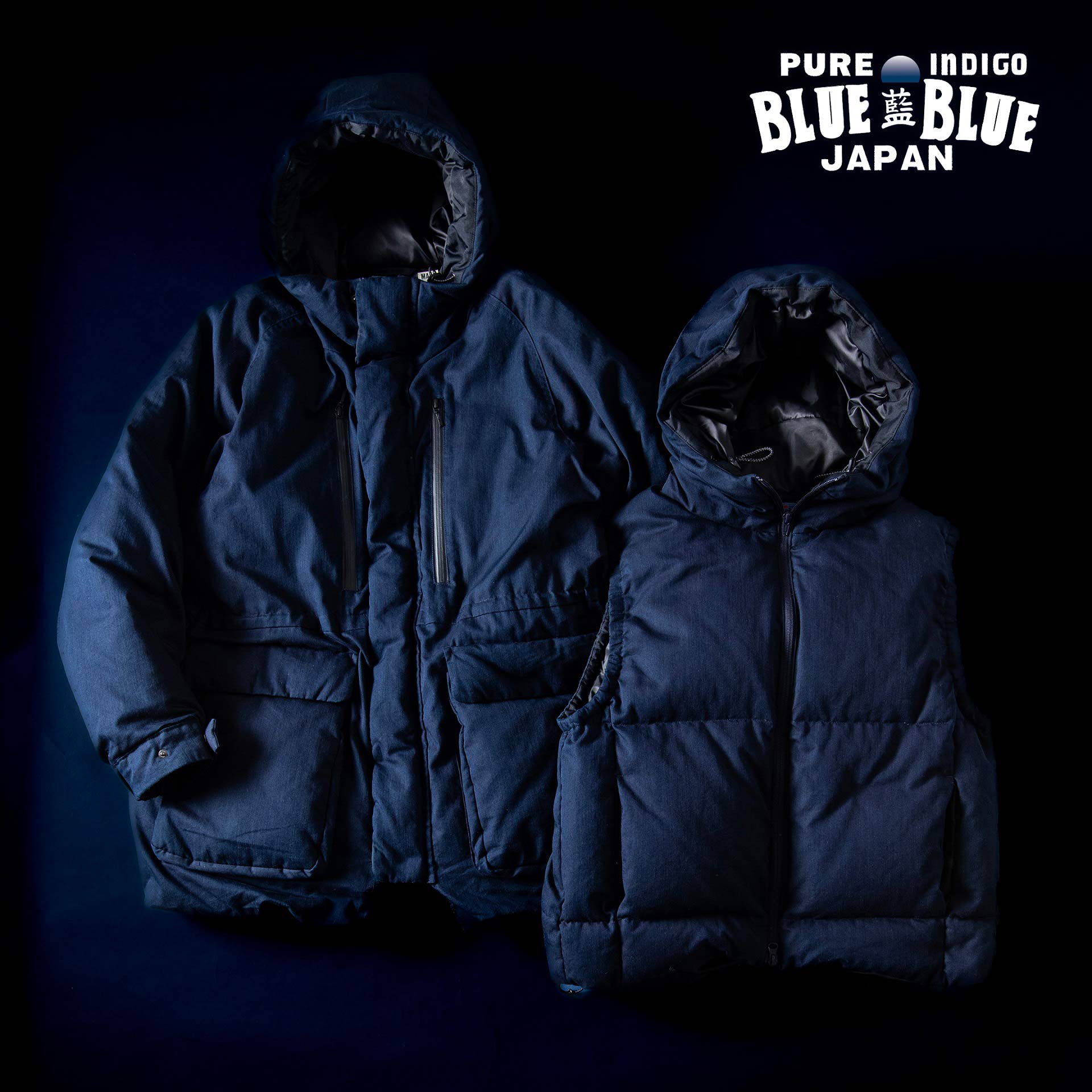 リサイクルダウン|ダウン|インディゴ|インディゴナイロンサテン|BLUE