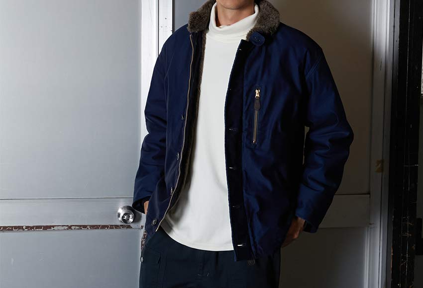 インディゴライトジャーマンクロスデッキジャケット｜BLUE BLUE