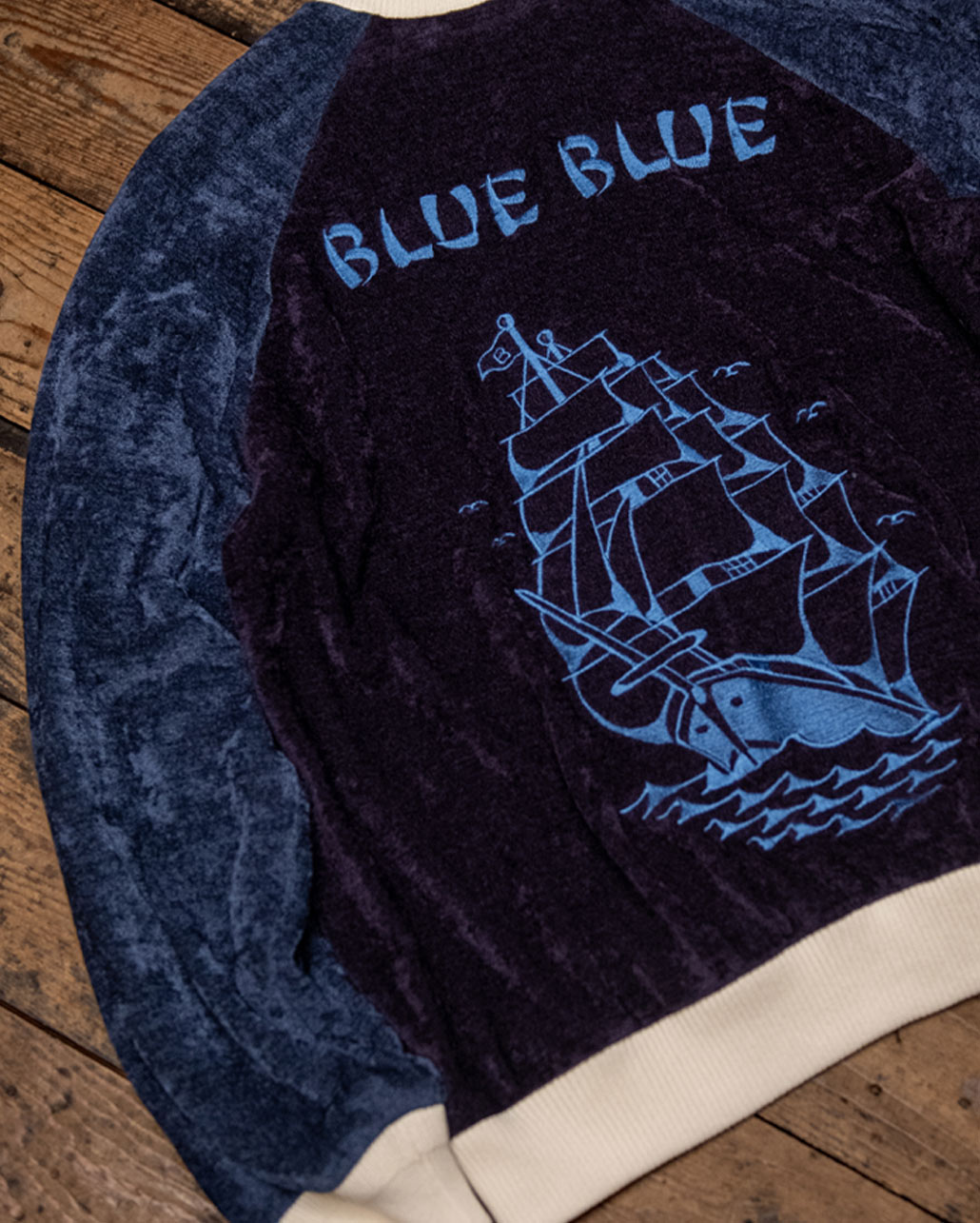 MALL KNIT EMBROIDERY SUKAJAN｜BLUE BLUE | ハリウッドランチ