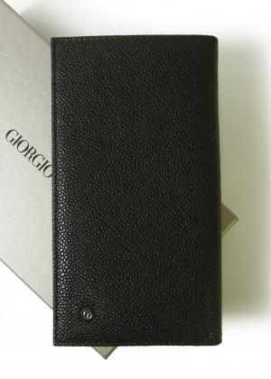 アルマーニ 長財布 ジョルジオアルマーニ メンズ 二つ折 （ブラック