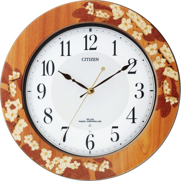 象嵌細工で高級感があふれる電波掛け時計 プリュマージュ 8MY467-006