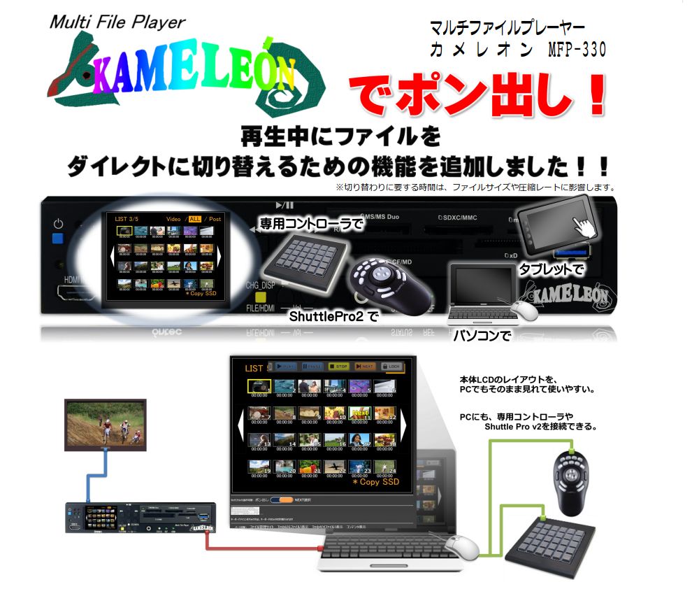 Inter BEE 2017】オンテック、マルチファイルプレーヤー「KAMELEON」に