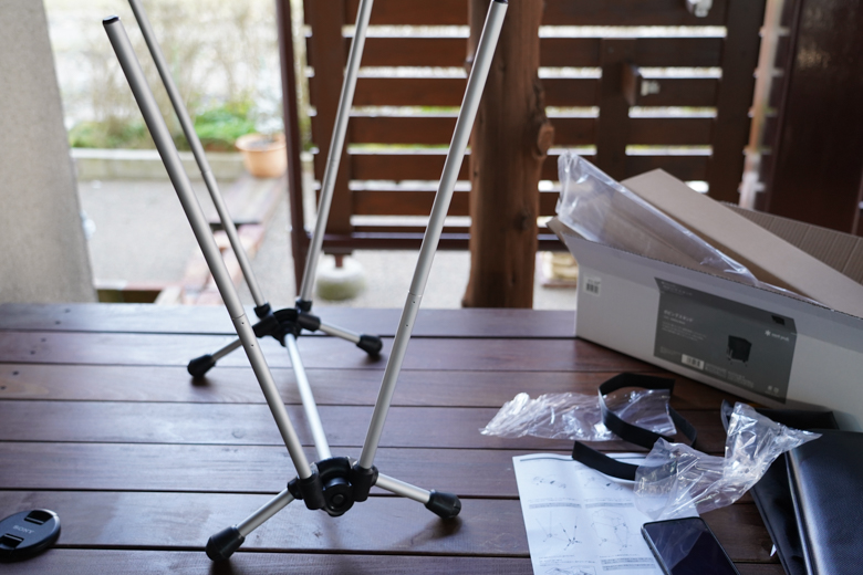 スノーピークの新作、ガビングスタンドを購入。メッシュラックスタンド