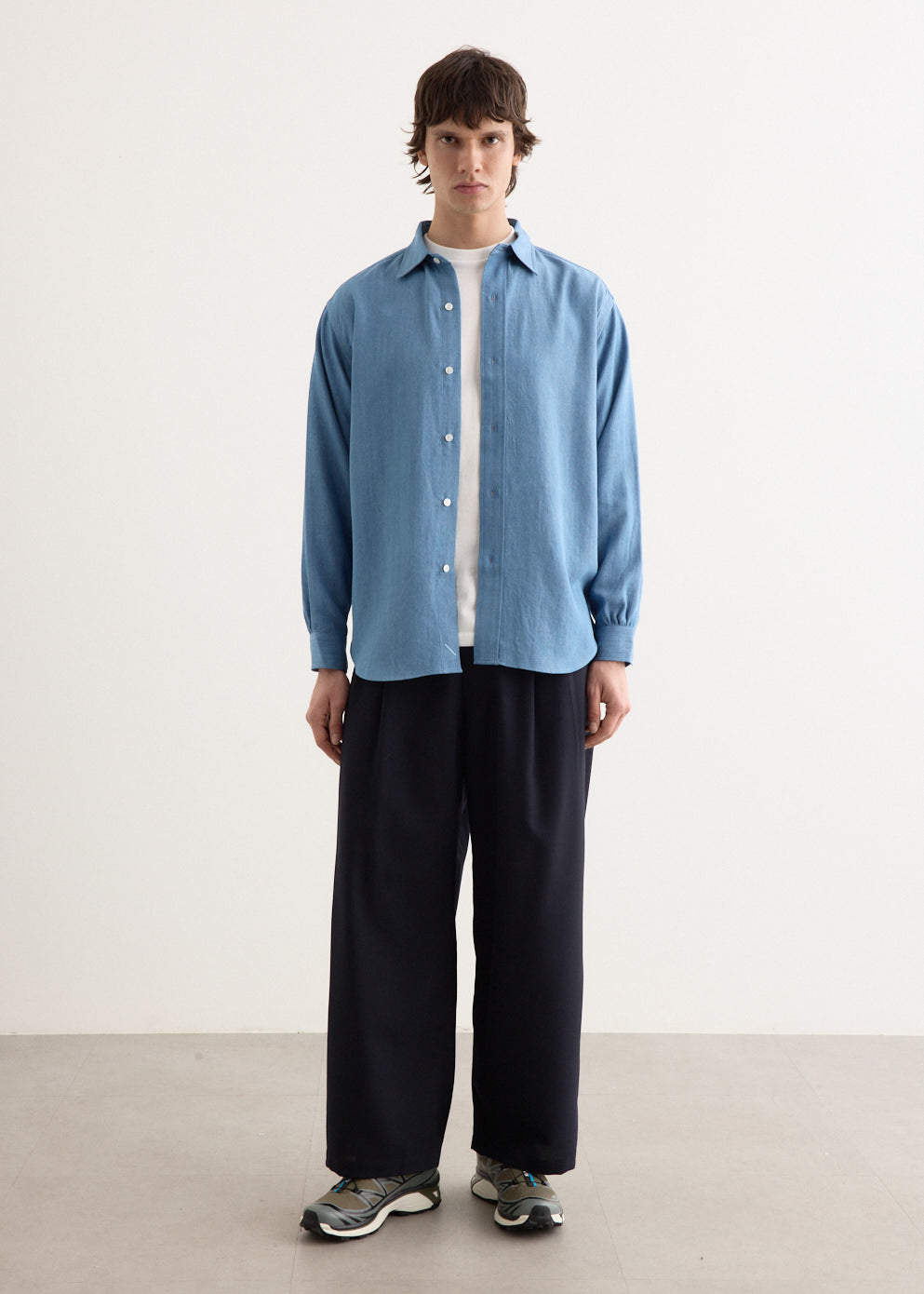 テンダーロイン STAND SHT SOLID BLUE M TENDERLOIN STAND SHT