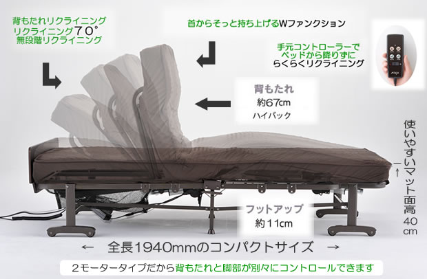 折りたたみベッド・電動ベッド ＞ 電動リクライニング折りたたみベッド