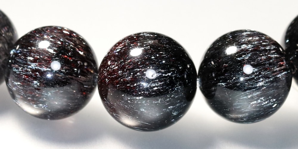 最高品質]ブラックスーパーセブンブレスレット/ニードルヘマタイトイン