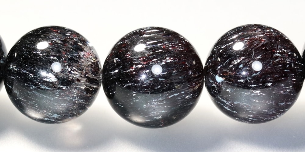 最高品質]ブラックスーパーセブンブレスレット/ニードルヘマタイトイン