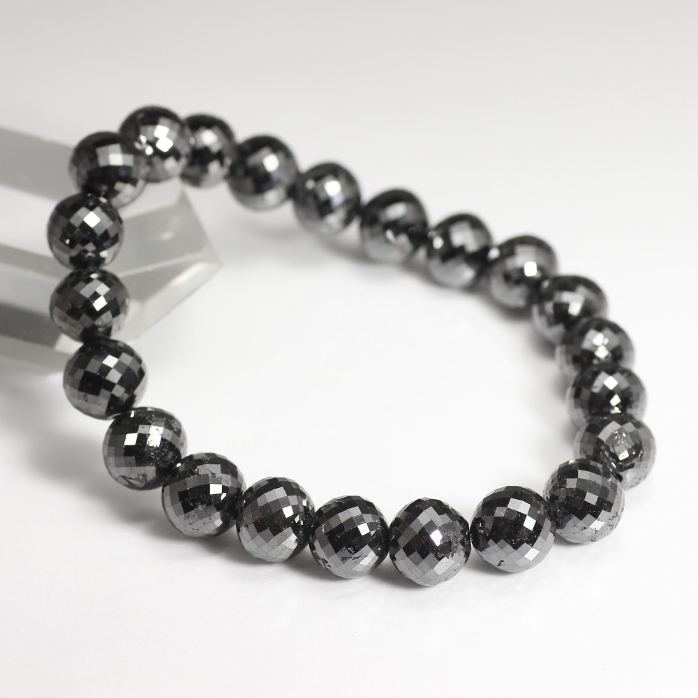 プレミアム]ブラックダイヤモンドブレスレット（約10mm）☆現品動画
