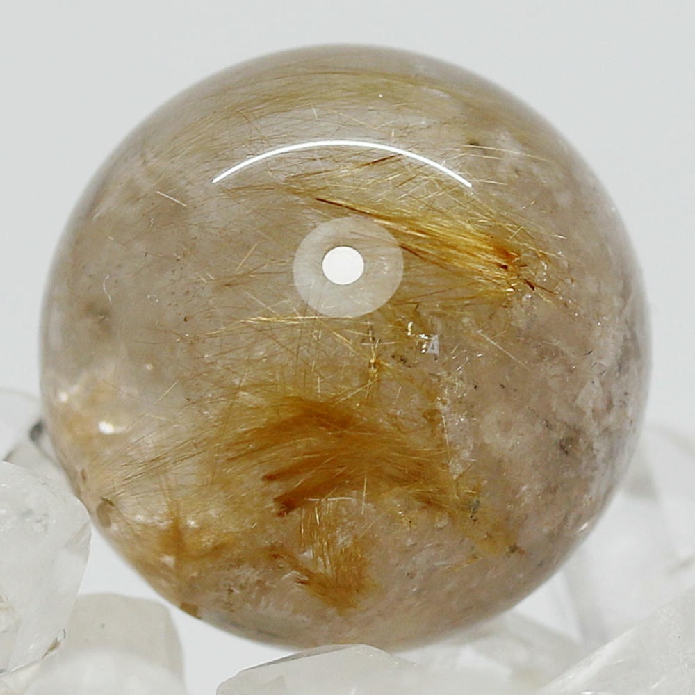 高品質]ブラジル産ガーデンクォーツ丸玉/庭園水晶スフィア（直径23.0mm